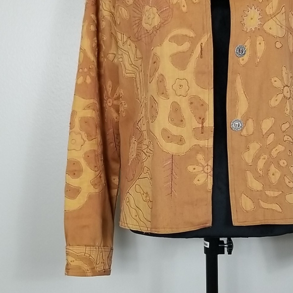 Parsley & Sage Brown/Tan Embroidered Jacket MD - Picture 5 of 16